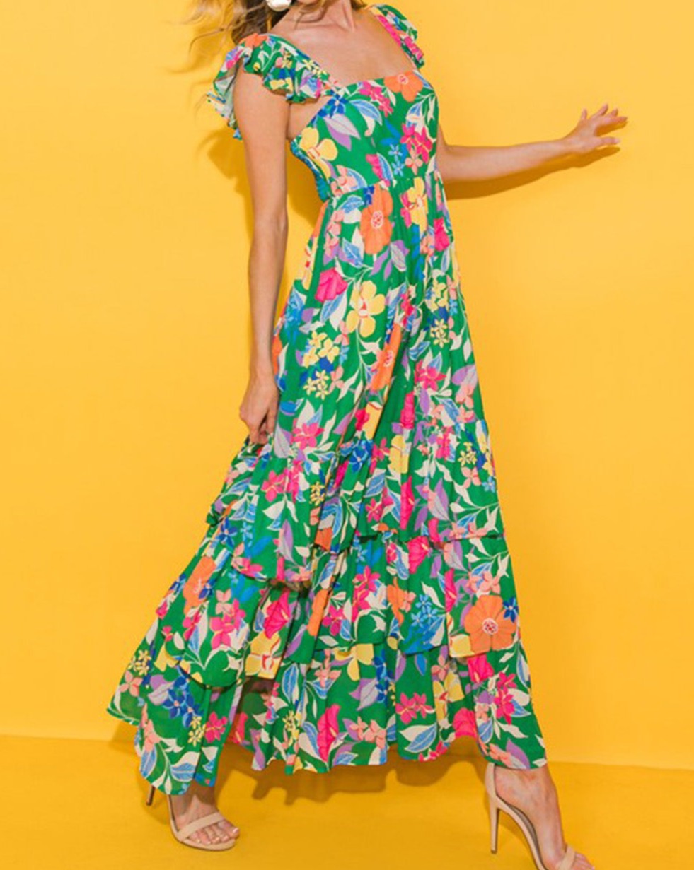 Floral Ruffle Tiered Maxi Dress