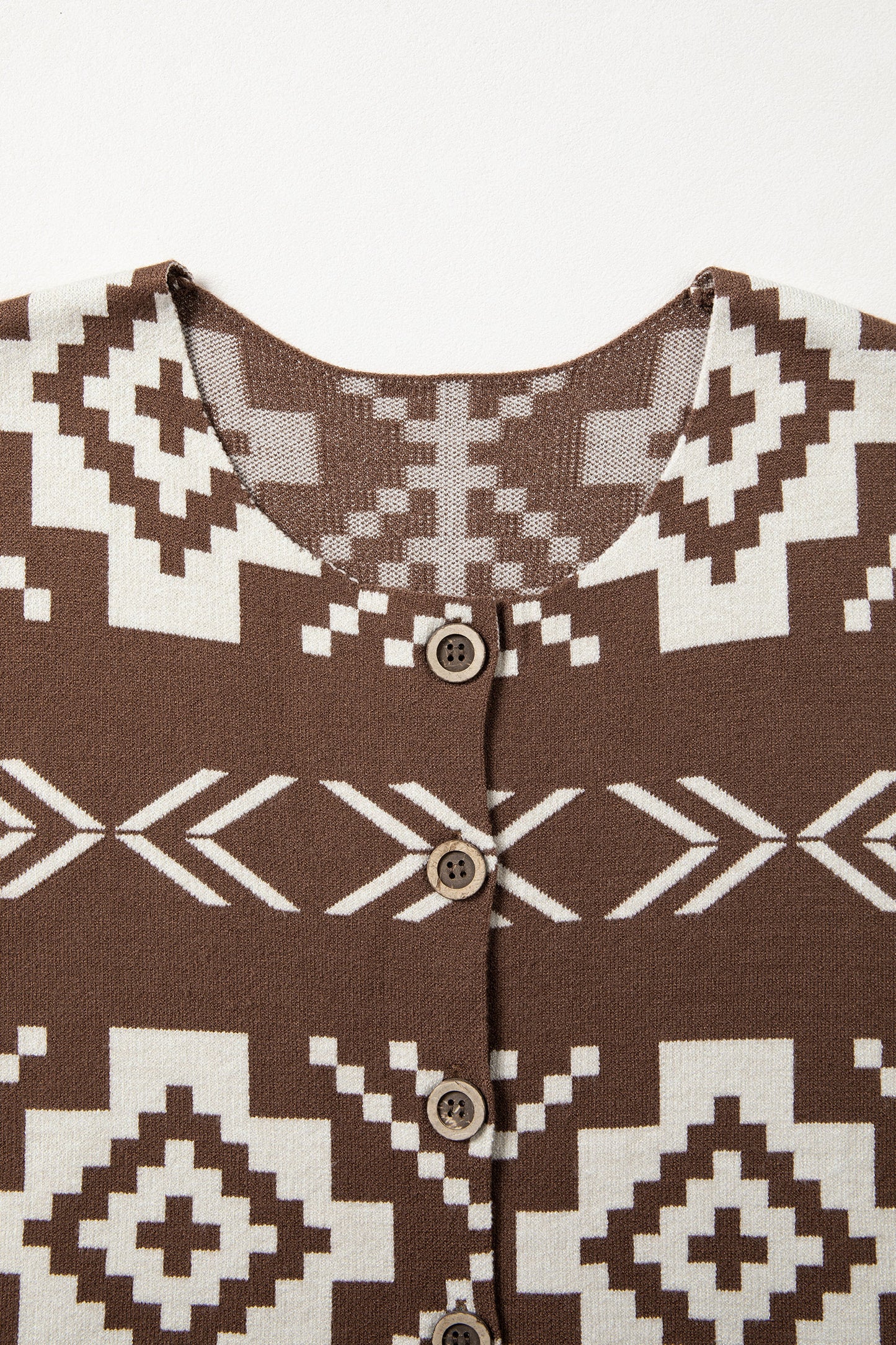 Southwestern Aztec Buttoned Sweater Vest