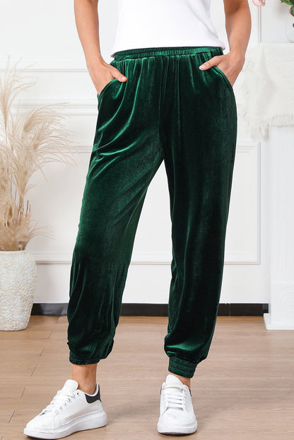 Velvet Pocketed Jogger Pants