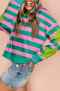 Stripe Star Patchwork Pullover Sweatshirt