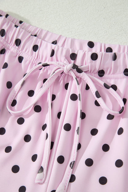 Polka Dot Halter Tank & Elastic Shorts Set