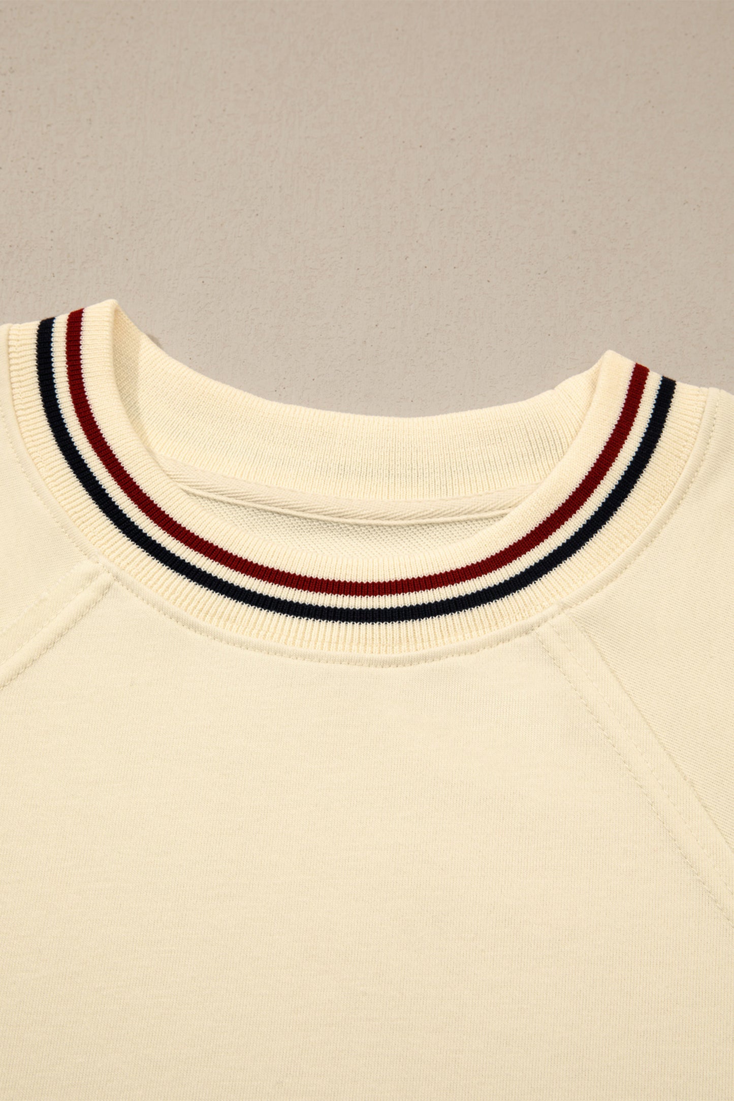 Varsity Stripe Cuffed Short Sleeve Tunic Top