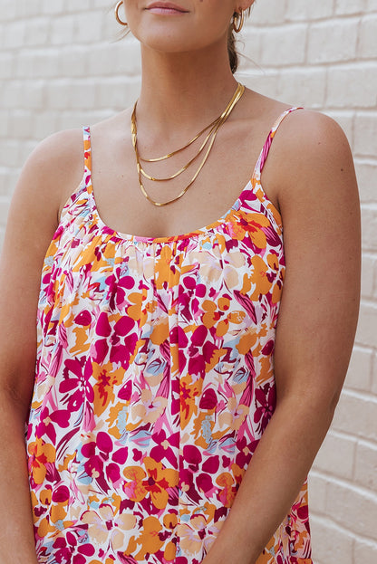 Floral Spaghetti Strap Tank Top