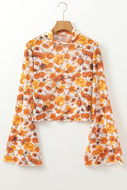 Floral Bell Sleeve Blouse