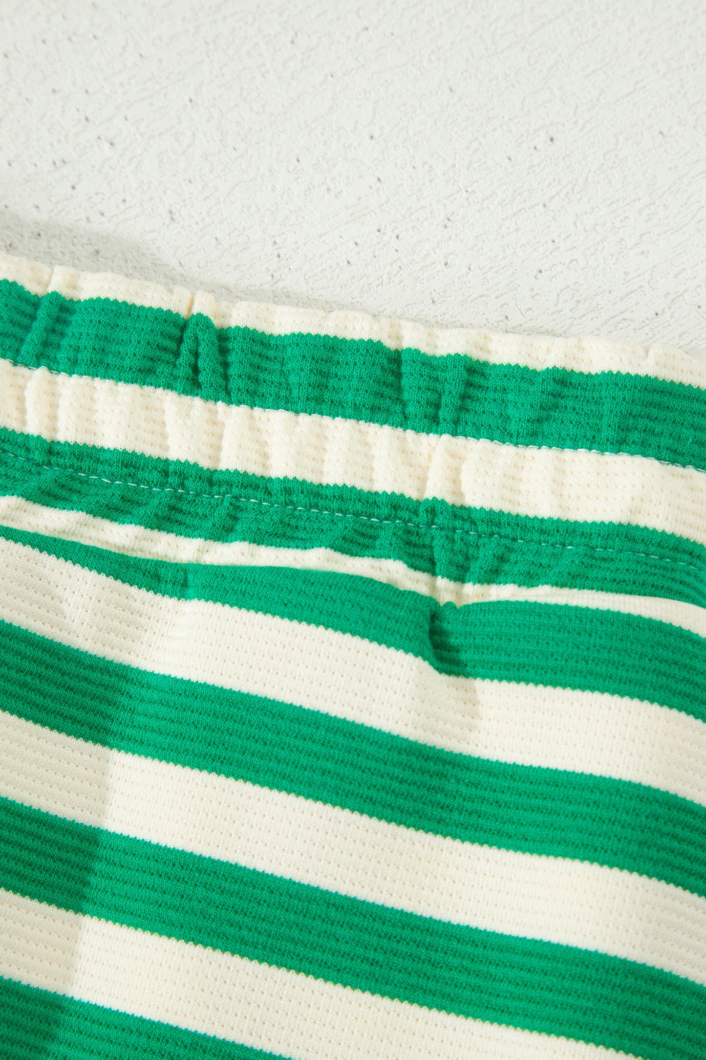Stripe Textured Zip Collar Top & Skort Set