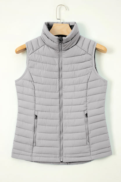 Quilted Zipped Puffer Vest