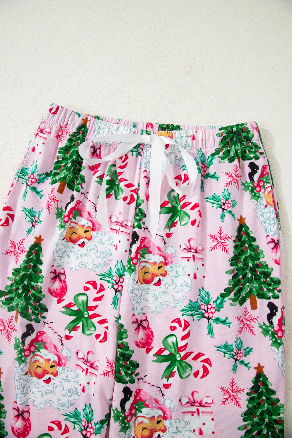 Christmas V-Neck Pullover and Drawstring Pants Lounge Set