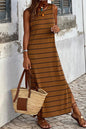 Stripe Open Back Maxi Dress