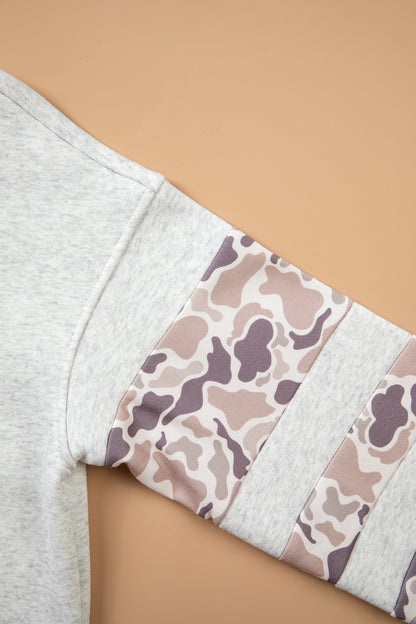 Camouflage Patchwork Long Sleeve Hoodie