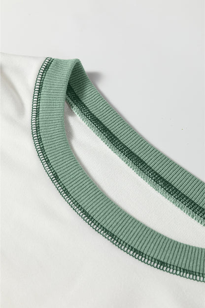 Stripe Colorblock Patchwork Contrast Stitch Sweatshirt