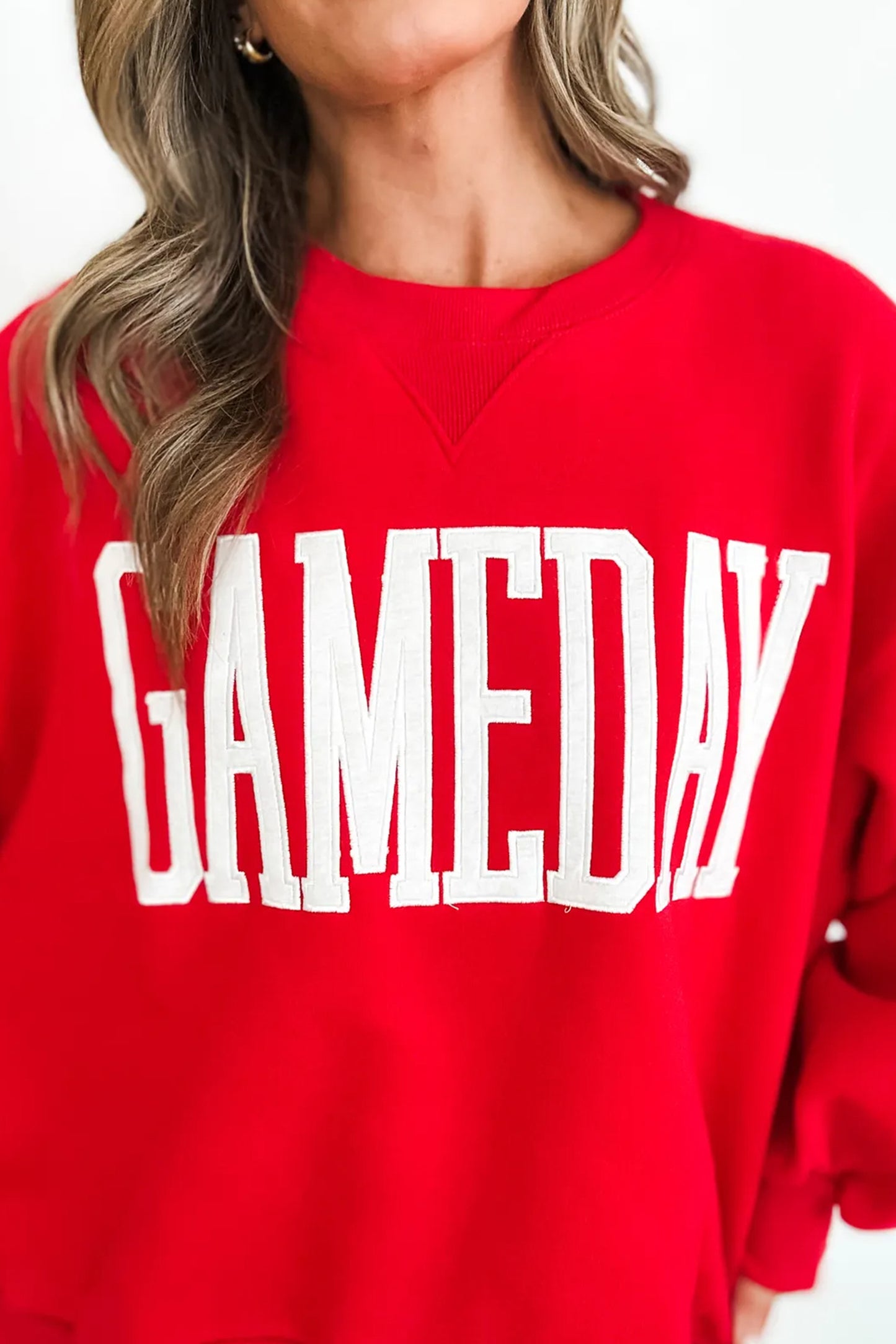 GAMEDAY Embroidered Patch Pattern Sweatshirt