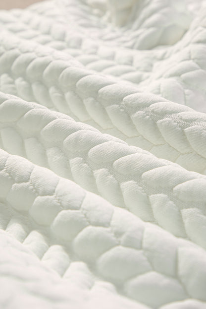 Embroidered Patch Cable Knit Pullover Sweatshirt