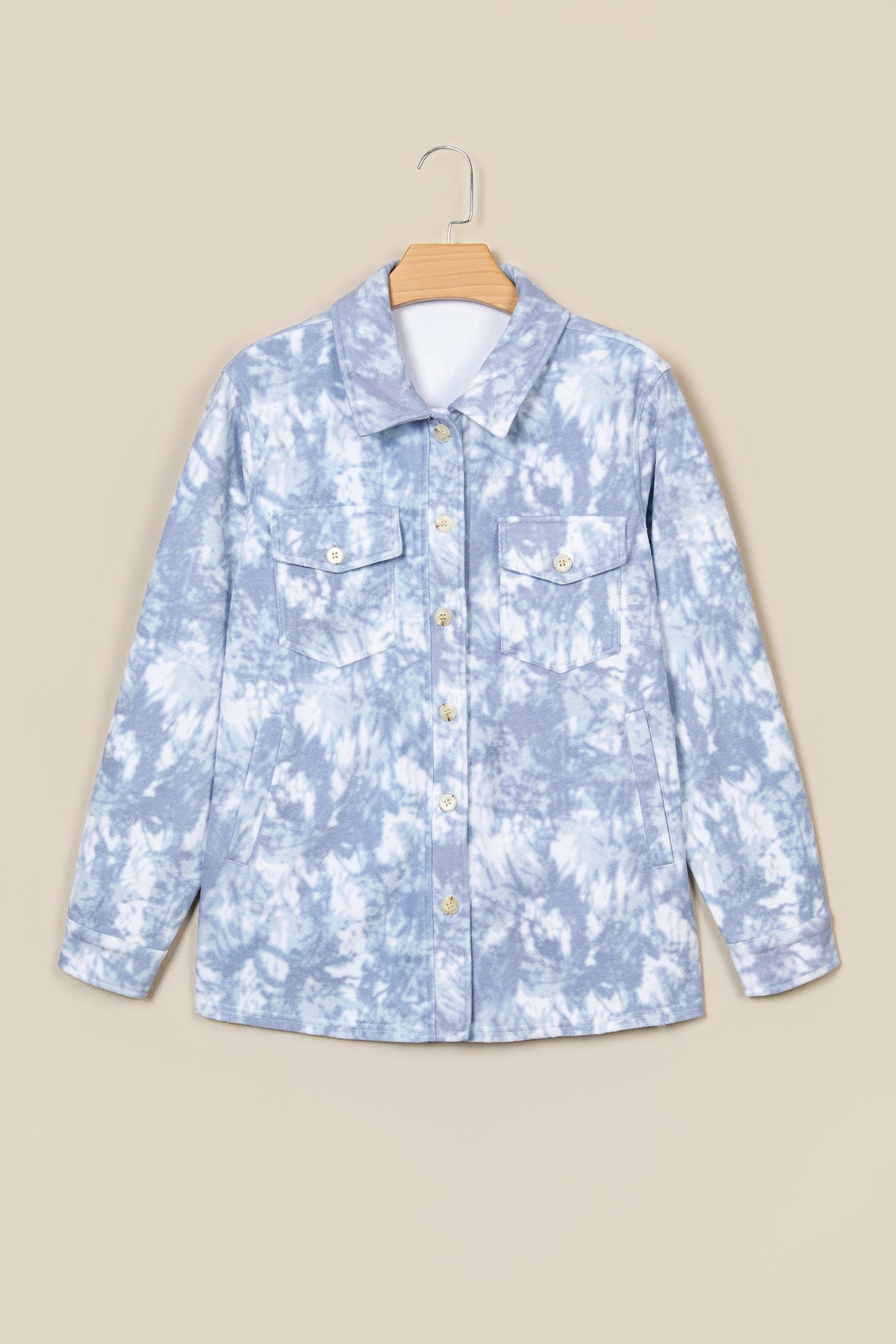 Abstract Tie Dye Patch Pocket Collared Jacket