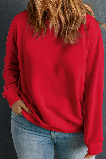 Plus Size Solid Crewneck Sweatshirt