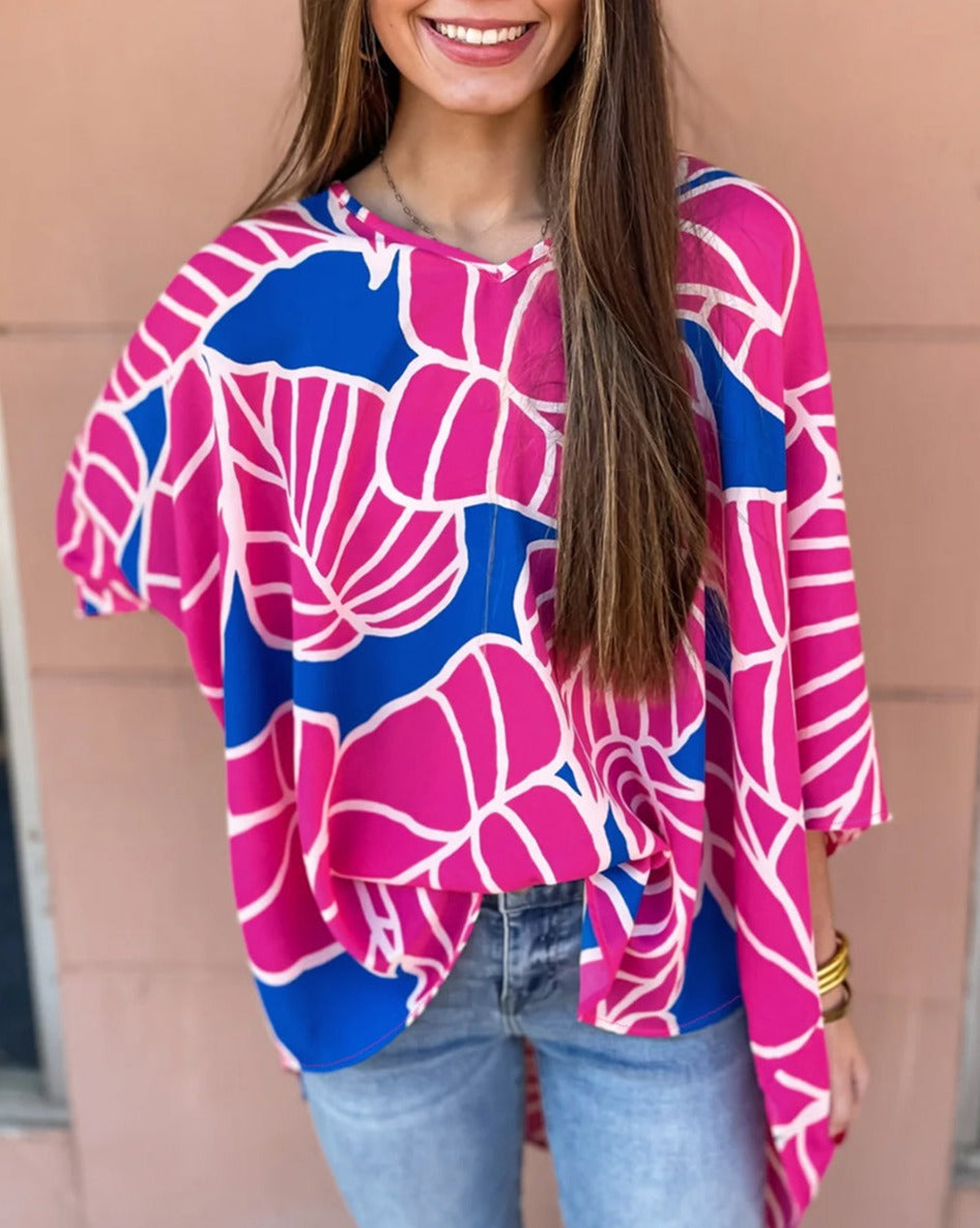 Floral 3/4 Sleeve Blouse