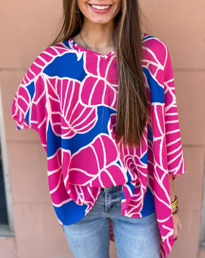 Floral 3/4 Sleeve Blouse