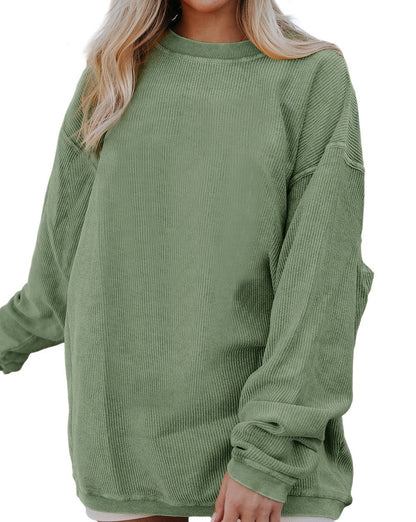 Ribbed Long Sleeve Oversized Sweatshirt