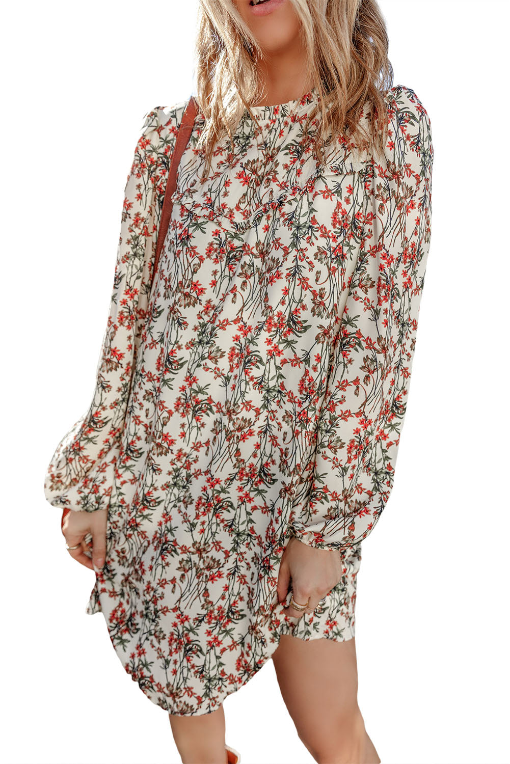 Floral Long Sleeve Mini Dress