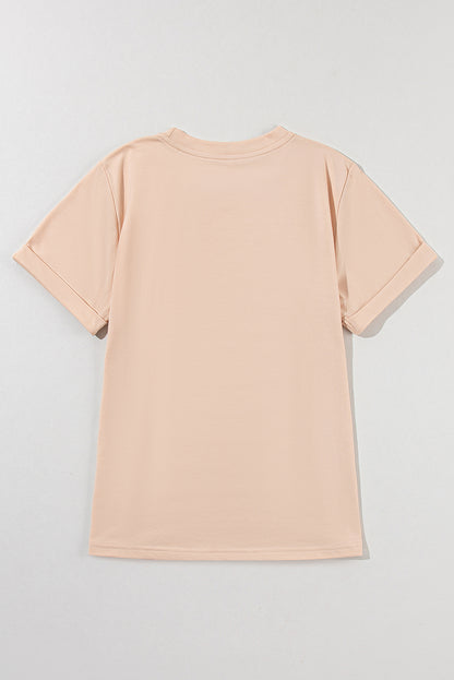 Solid Short Sleeve Crew Neck Tee