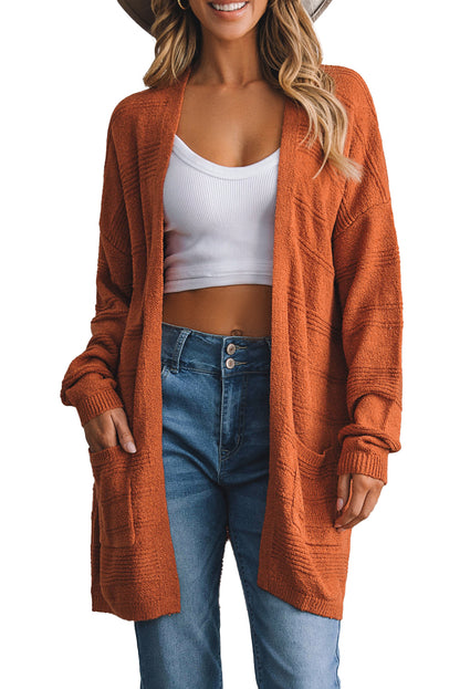 Textured Knit Pocketed Cardigan