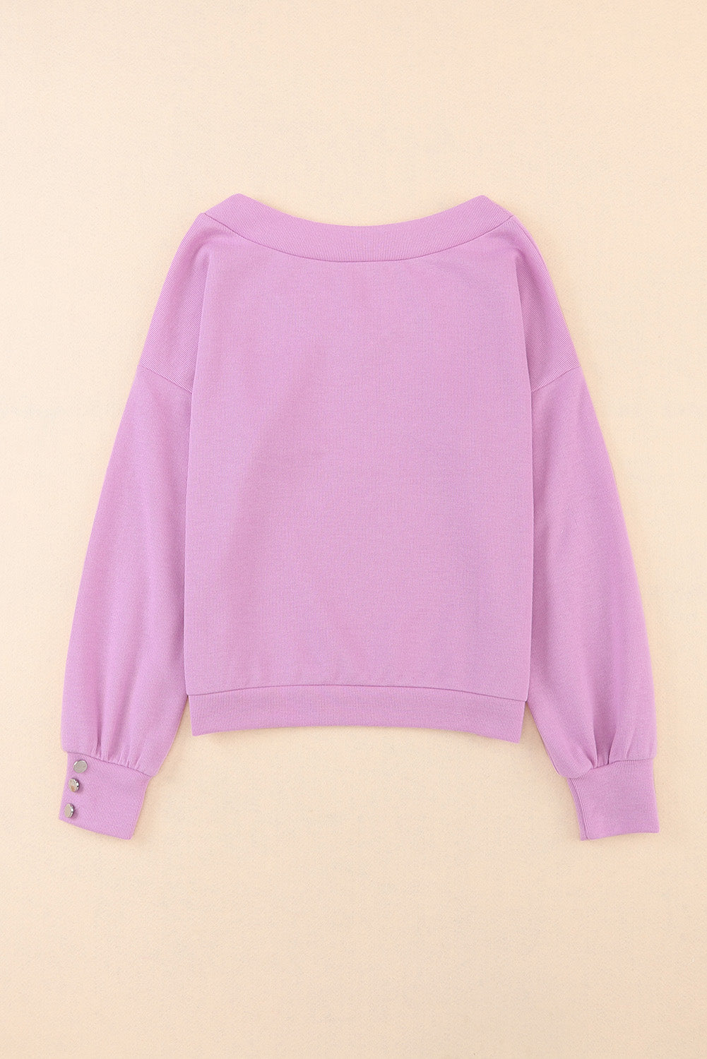 Buttoned Cuffs Long Sleeves Sweatshirt