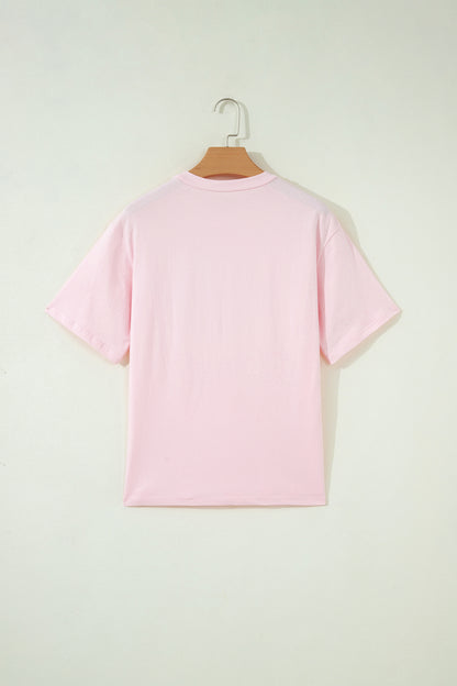 PRAY Sequin Leopard Short Sleeve Graphic Tee
