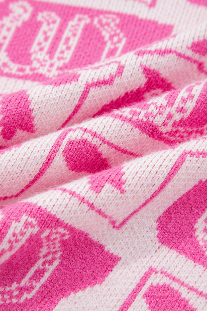 Western Bows & Horseshoes Long Sleeve Sweater