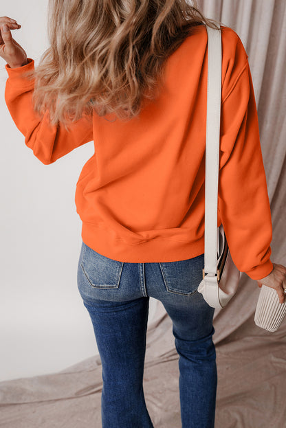 Solid Fleece Lined Terry Sweatshirt