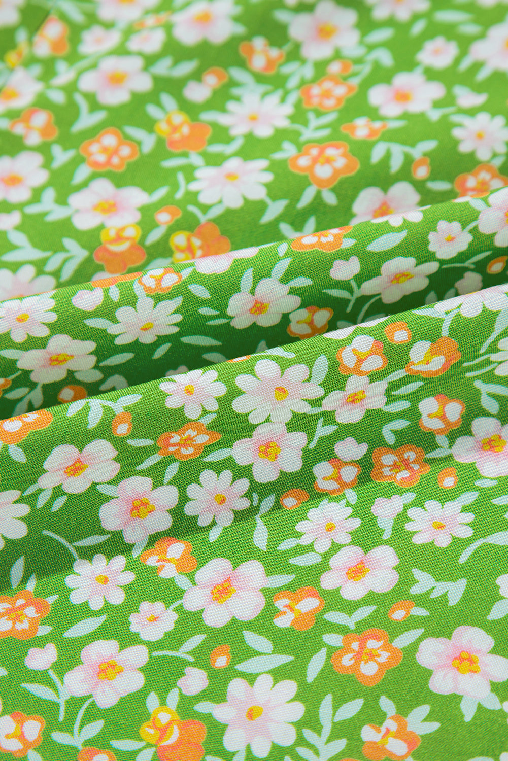 Floral Ruffle Sleeve V-Neck Blouse