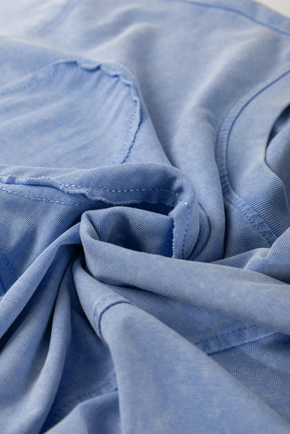 Flower Patchwork Mineral Wash Mini T-Shirt Dress