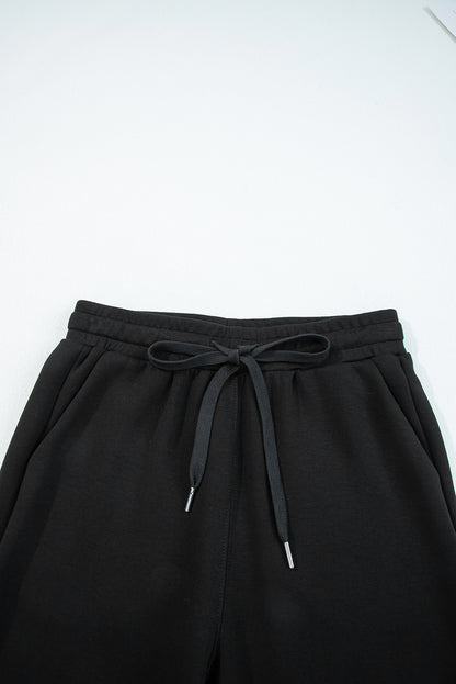 Solid Quarter-Zip Top and Drawstring Pants Set