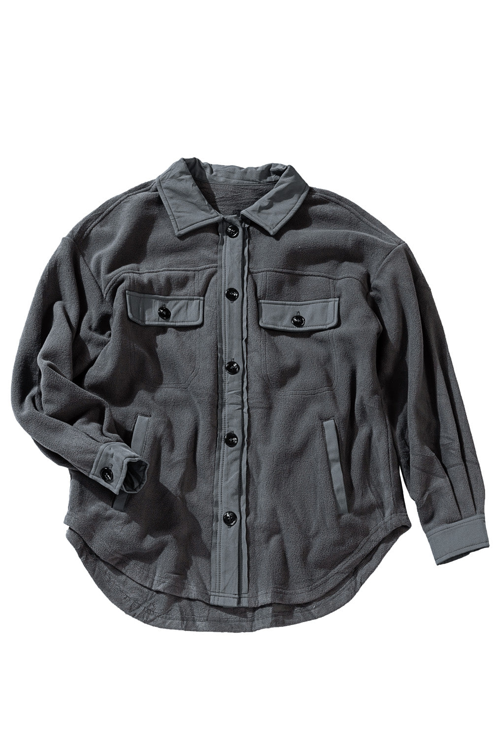 Fleece Button Front Shirt Jacket