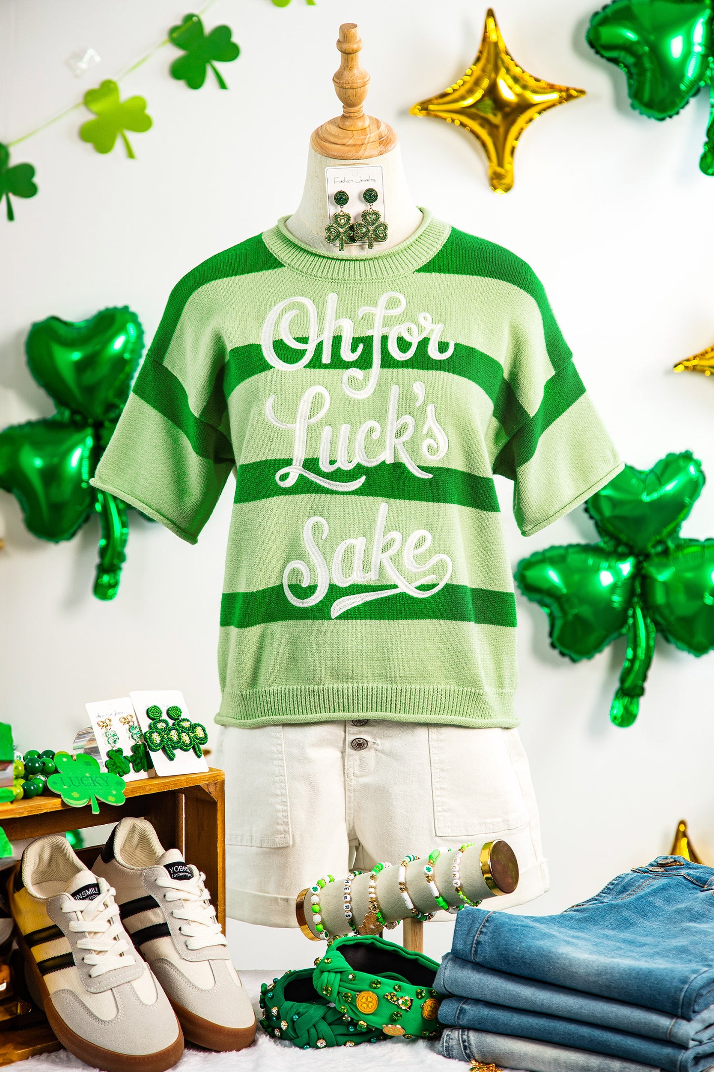 Stripe Oh for Luck’s Sake St Patrick Sweater