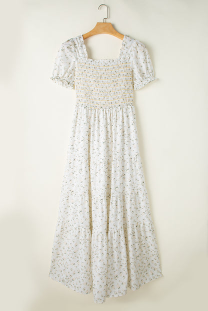 Floral Smocked Tiered Maxi Dress