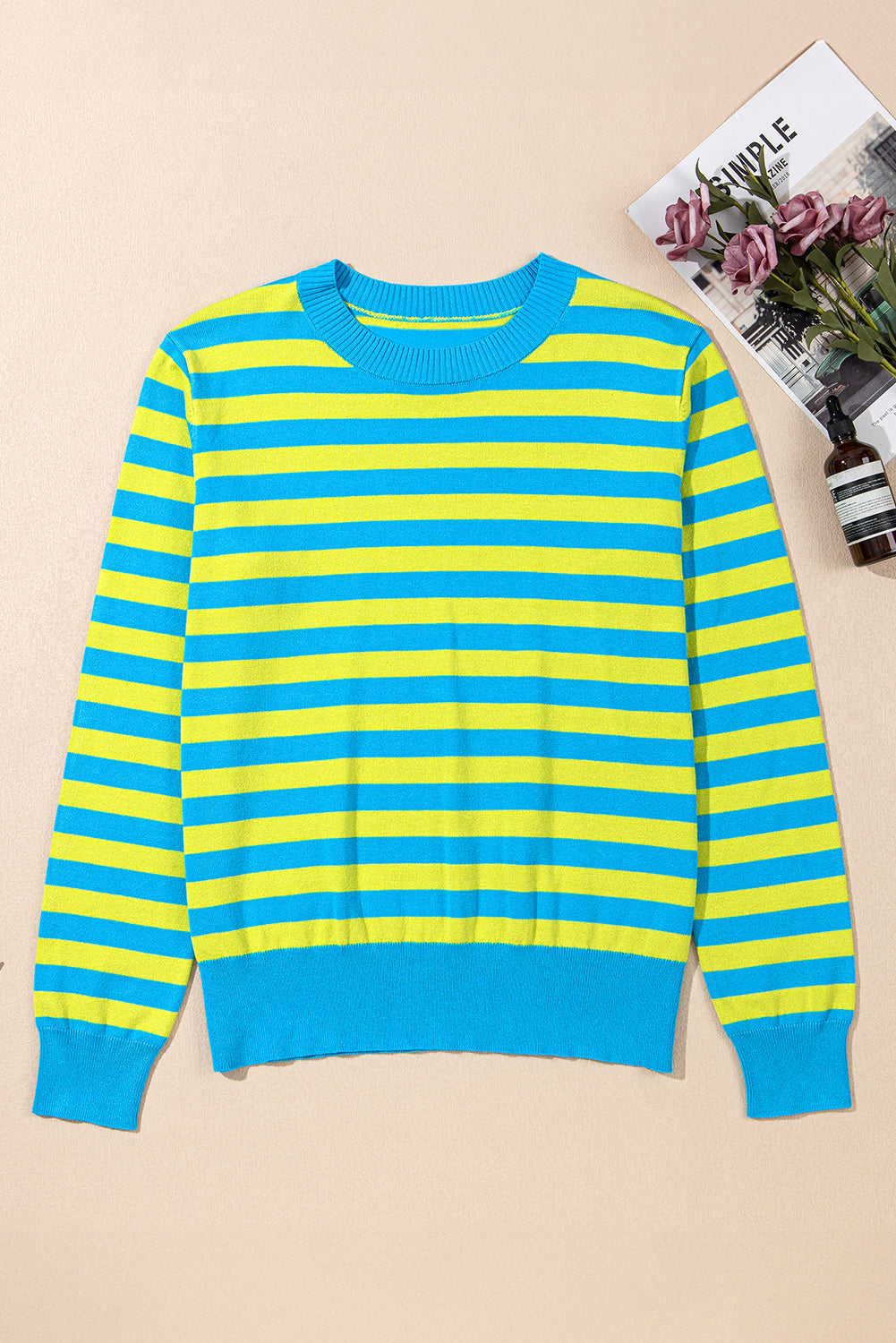 Stripe Long Sleeve Crewneck Sweater