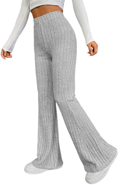 Ribbed High Waist Flared Pants