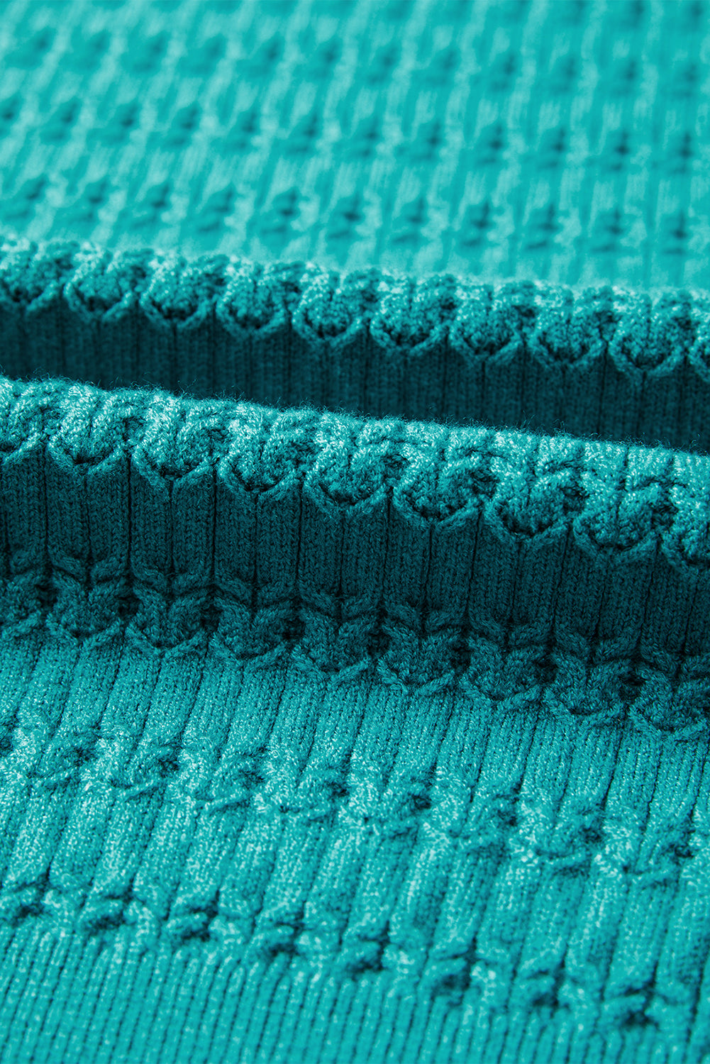 Solid Knit Ribbed Cuff Crewneck Sweater