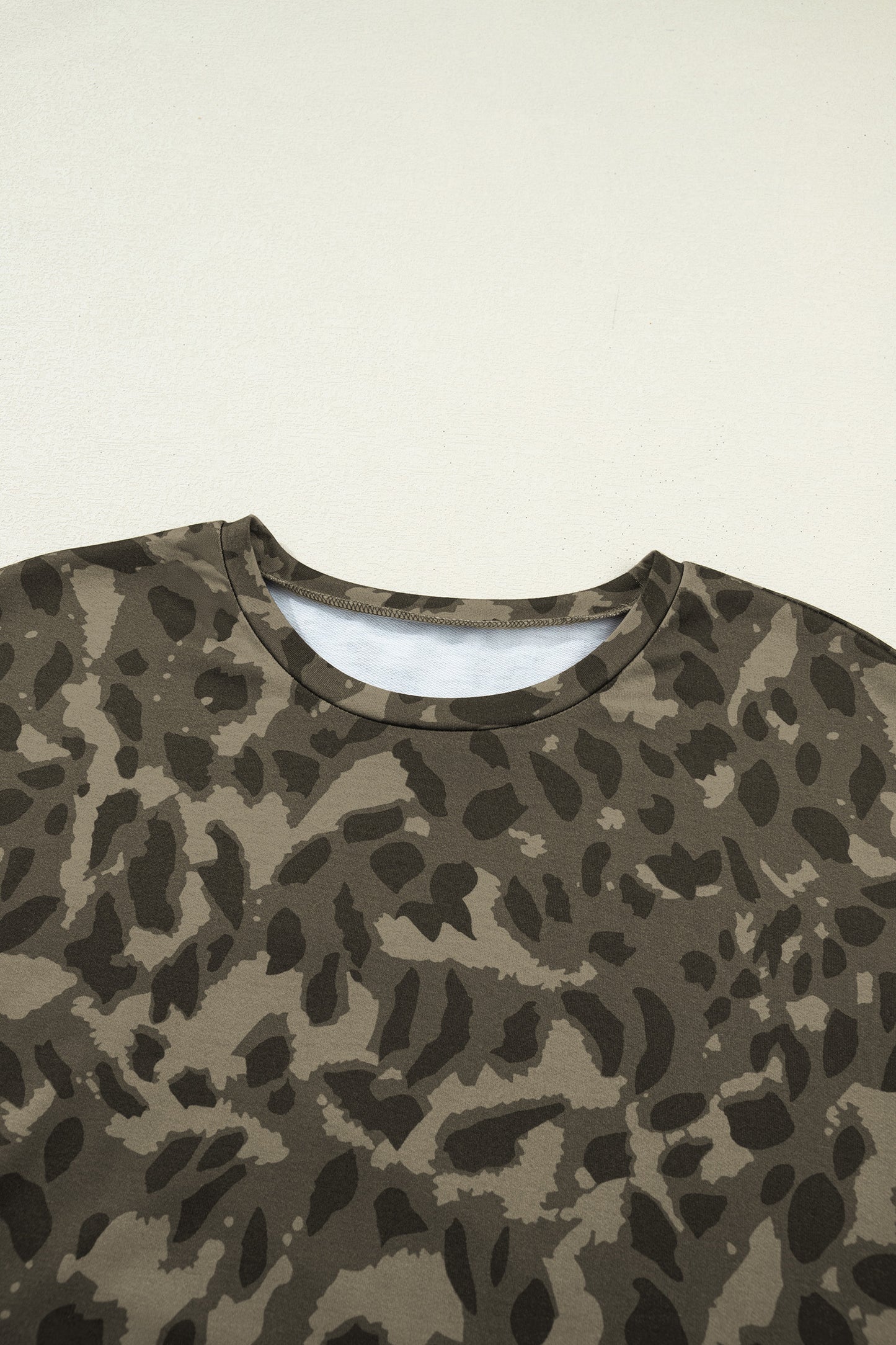 Leopard Crew Neck Tee & High Waist Shorts Set