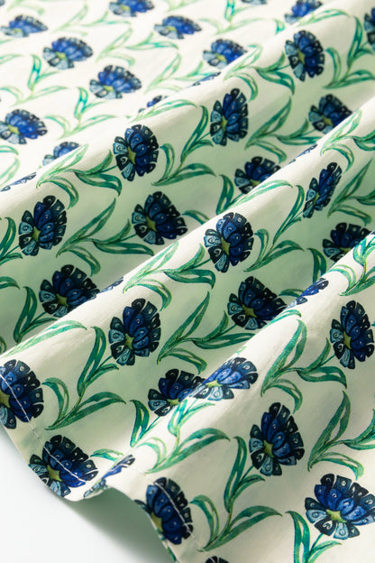 Floral Lace Trim Ruffle Long Sleeve Blouse