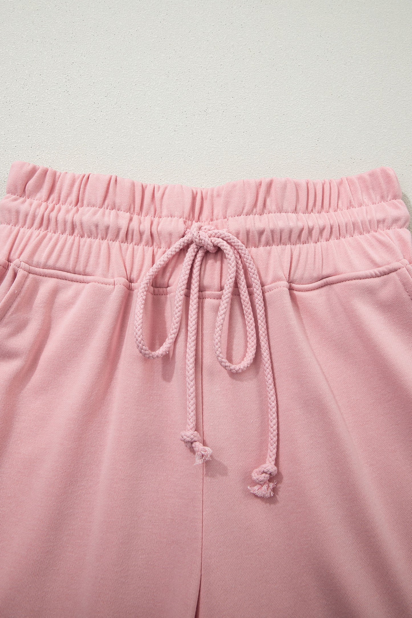 Solid Tee & Wide Leg Raw Hem Pants Set
