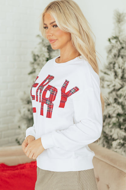 Christmas Plaid MERRY Crewneck Sweatshirt
