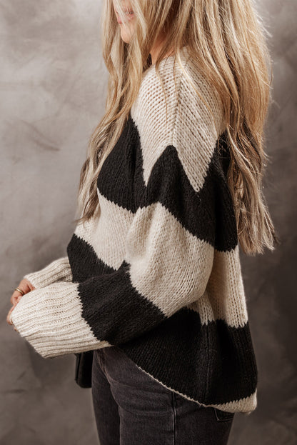 Colorblock Stripe Pullover Sweater