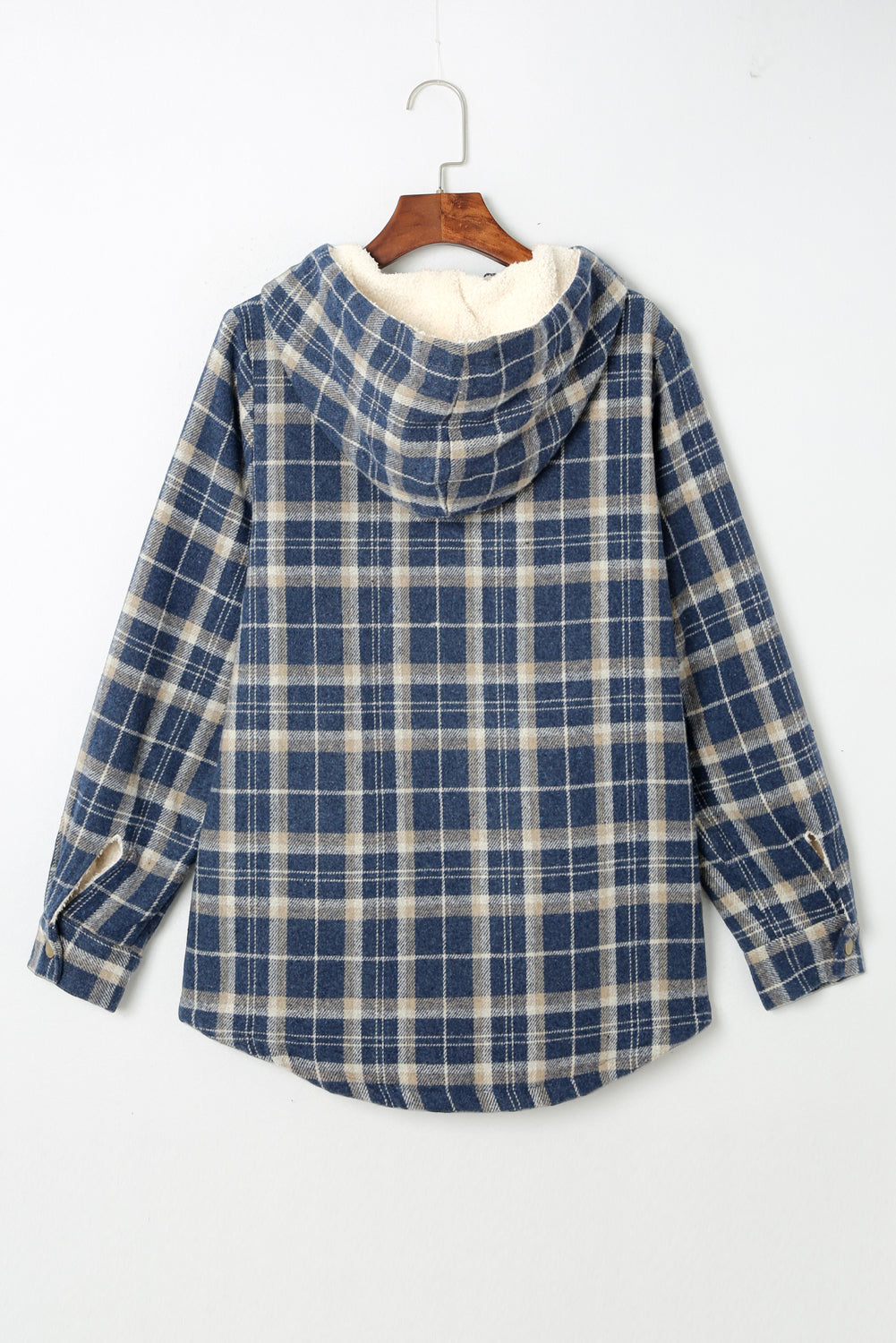 Plaid Sherpa Lined Hooded Shacket