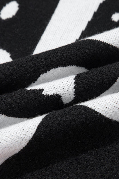 Halloween Ghost Checker Short Sleeve Knit Top