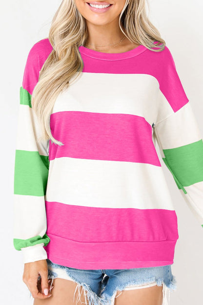 Colorblock Stripe Long Sleeve Top