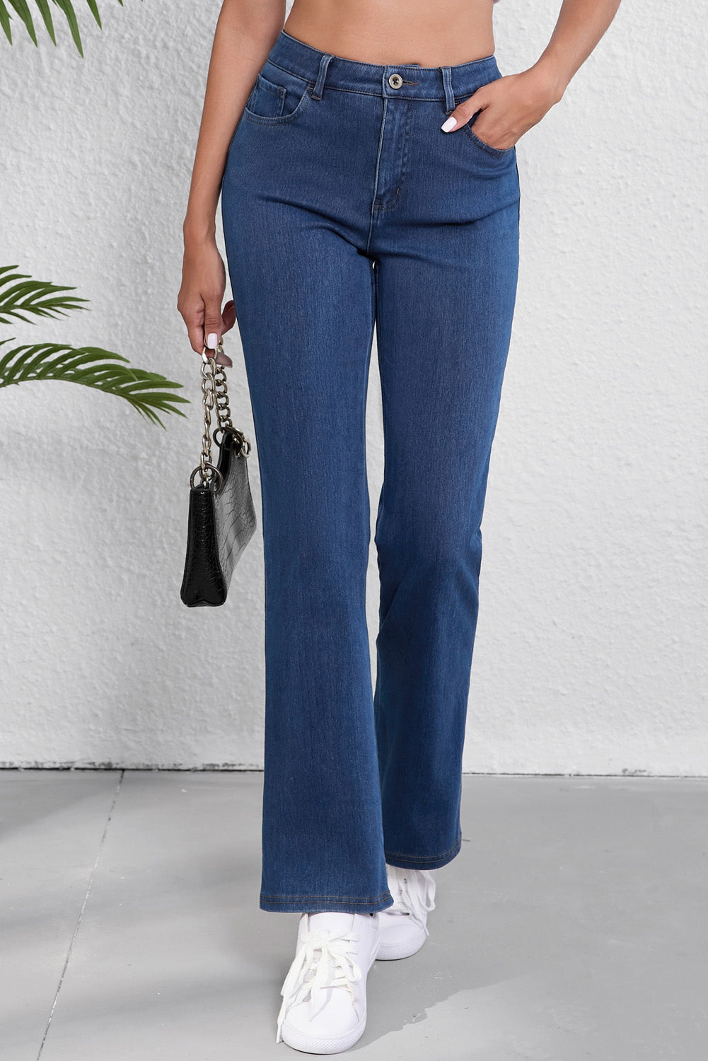 Mid Rise Bootcut Knit Jeans