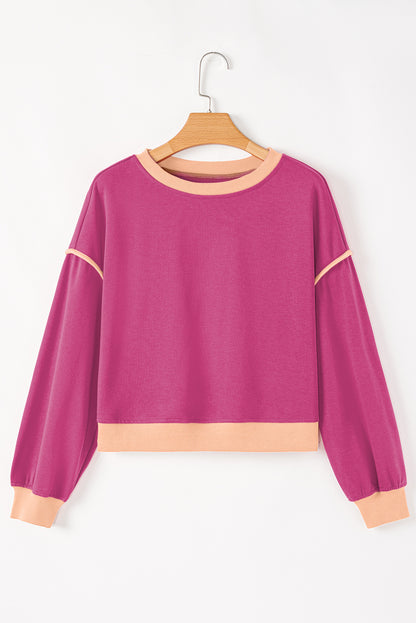 Colorblock Long Sleeve Top and Skort Set