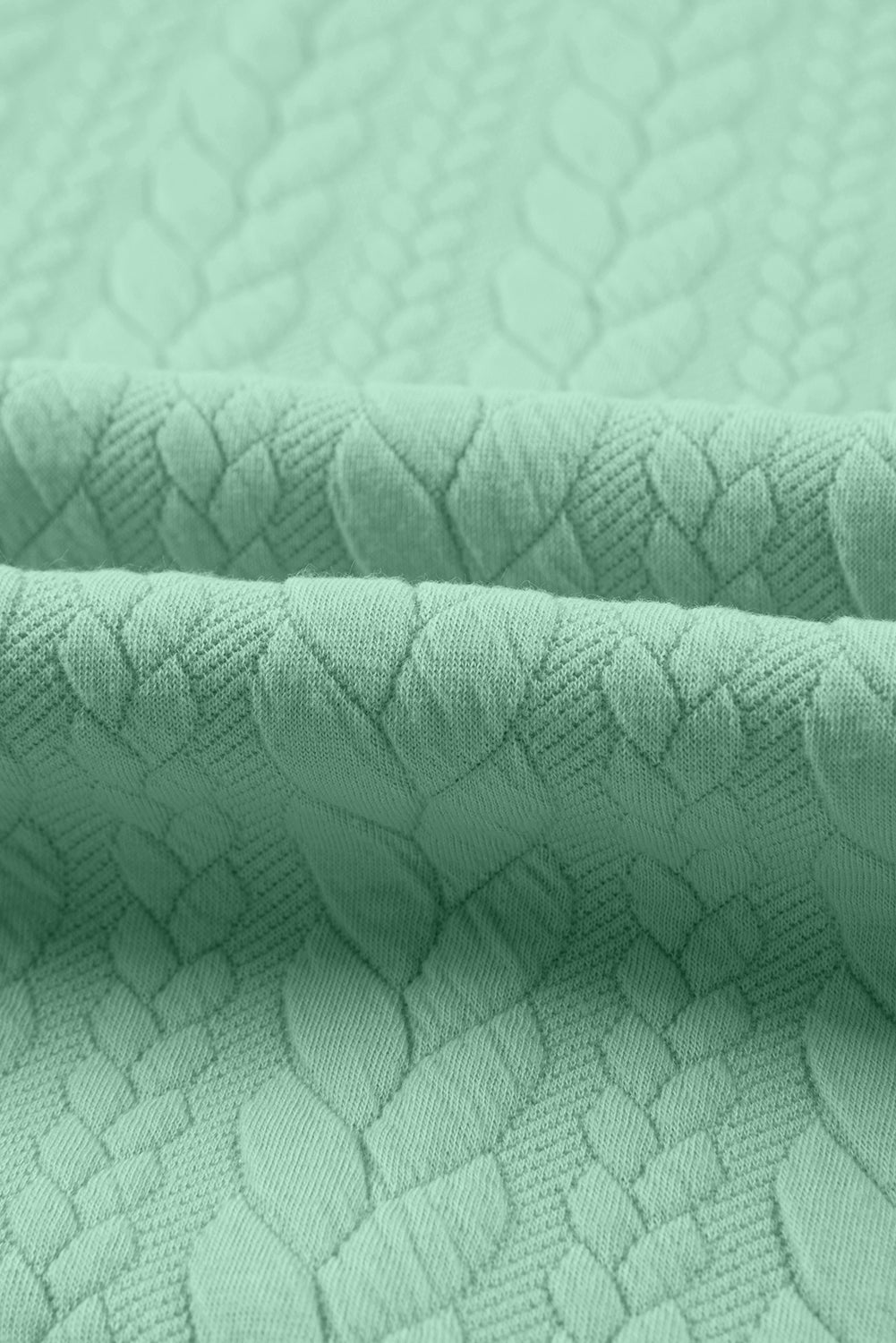 Solid Cable Textured Long Sleeve Baggy Hoodie