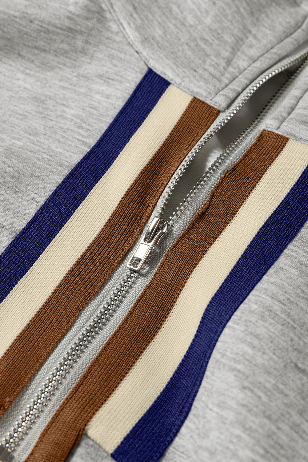 Stripe Patchwork Quarter-Zip Pullover and Pant Set