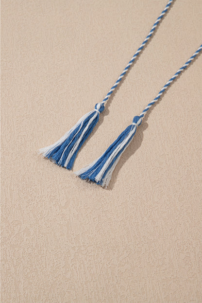 Boho Floral Tassel Tie Puff Sleeve Mini Dress